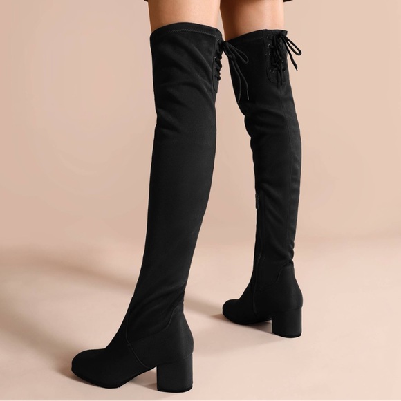 Boots Over the Knee Chunky Heel 2 inch Size 11 - Picture 1 of 6